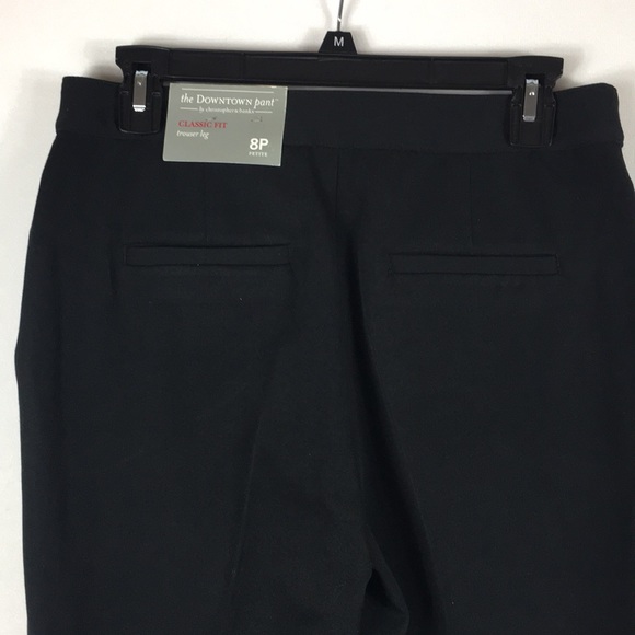 Christopher & Banks Black Workwear Classic Fit Downtown Trouser 8 Petite Pant - Picture 6 of 7